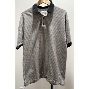 Sedgefield Tweed Pattern Men's Polo Brown/ Black Short Sleeve 90s Retro